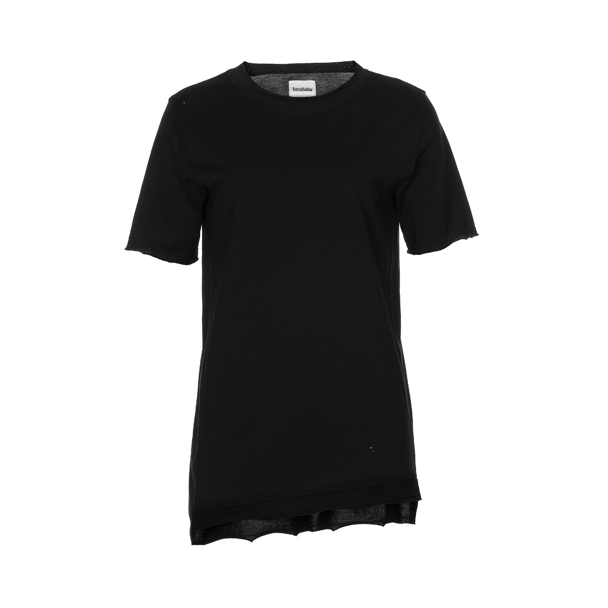 디스트레스드 레이어드 반팔 티셔츠 : 블랙 샘플 바로배송